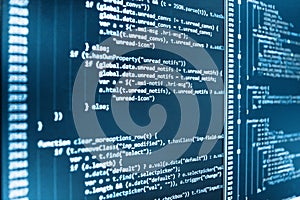 JavaScript code in text editor.