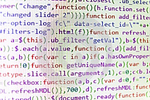 JavaScript code in text editor.