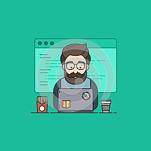 JavaScript Coder with Laptop