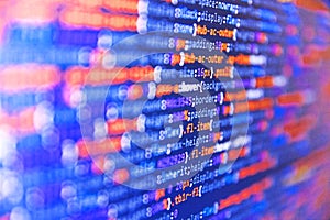 Javascript functions, variables, objects. Python programming developer code. Programming of Internet website. Database bits access