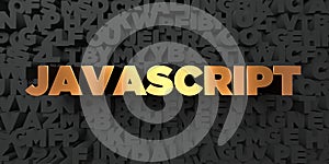 Javascript - Gold text on black background - 3D rendered royalty free stock picture