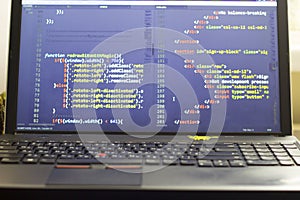 Javascript and HTML front-end code. Computer programming source code.
