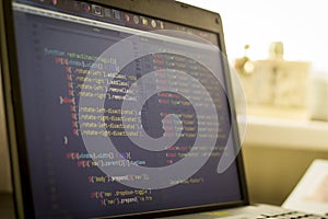 Javascript and HTML front-end code. Computer programming source code