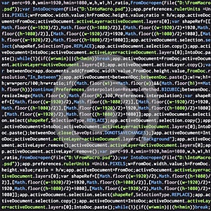 Javascript program code programming script vector background photo