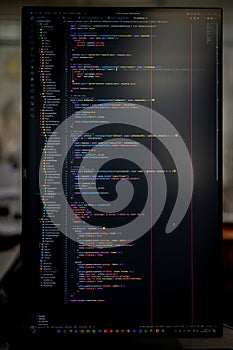 JavaScript Programming language code in text editor.