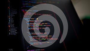 JavaScript Programming language code in text editor.