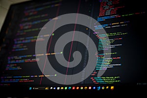 JavaScript Programming language code in text editor.