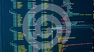 Javascript source code for software development. Java code routes and markup splitting on the screen