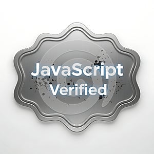 Javascript verified badge emblem for web development and software assurance