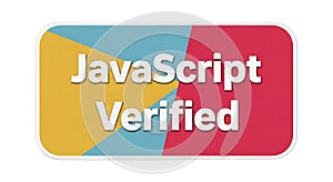 Javascript verified badge emblem for web development and software assurance
