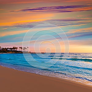 Javea El Arenal beach sunrise Mediterranean Spain photo