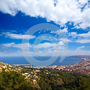 Javea Xabia aerial skyline from Molins Alicante Spain