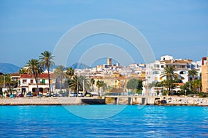 Javea Xabia skyline from Mediterranean sea Spain