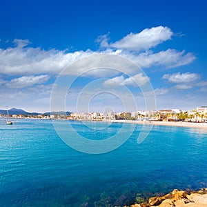 Javea Xabia skyline view from port in Alicante Spain