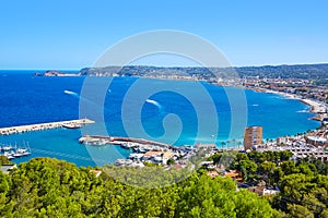 Javea Xabia village aerial in Mediterranean spain