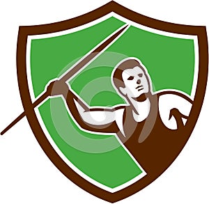 Javelin Throw Track and Field Athlete Shield