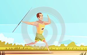 Javelin Thrower Outdoor Composition