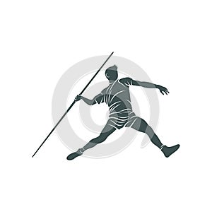 Javelin Thrower vector illustration design. Javelin Thrower logo design Template