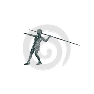 Javelin Thrower vector illustration design. Javelin Thrower logo design Template