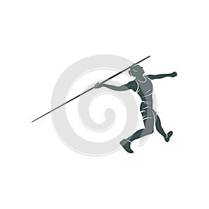 Javelin Thrower vector illustration design. Javelin Thrower logo design Template