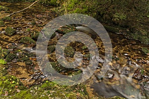 Javori creek in Krkonose mountains in autumn day photo