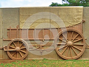 Jaw cart on laager wall, Voortrekker Monument, Pretoria, South Africa