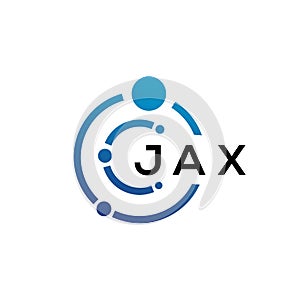 JAX letter technology logo design on white background. JAX creative initials letter IT logo concept. JAX letter design photo