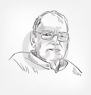 Jayaprakash Narayan Lok Nayak famous Indian independence activist,socialist and political leader vector sketch portrait