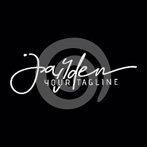 Jayden name signature logo design template