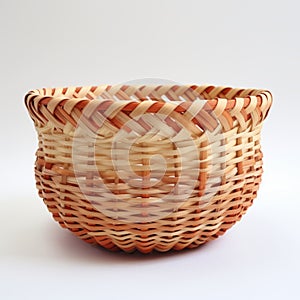 Jayne Faeger Basket: Light Orange And Dark Beige Weave