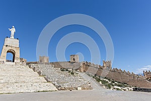 JayrÃ¡n Wall and Cerro San Cristobal Hill in Almeria, Andalusia, Spain - Europe