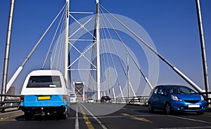 Jaywalking across Nelson Mandela Bridge