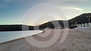 Jaz Beach near Budva at evening