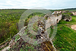 Jazlovets castle spring ruins, Ternopil Region, Ukraine.