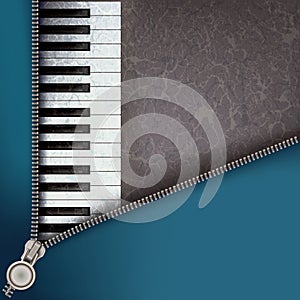Jazz background with piano and open zipper