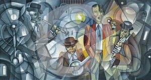 Jazz band. Art Painting Illustrations.