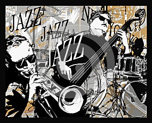 Jazz band on a grunge background