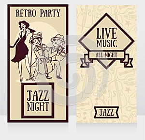 jazz band on party posters