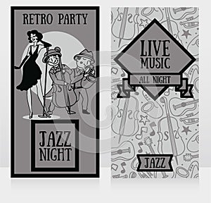 Jazz band on party posters