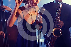 Jazz Band playing on Stage