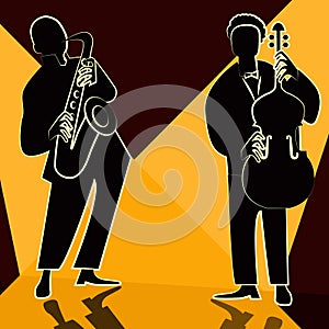 Jazz band with singer, saxophone