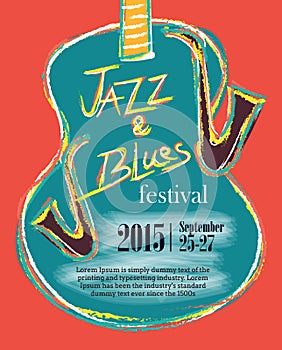 Jazz and Blues Hand Drawn Poster