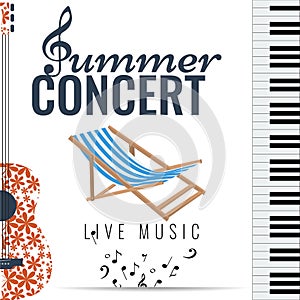 Jazz and Blues summer music consert. Poster background template.