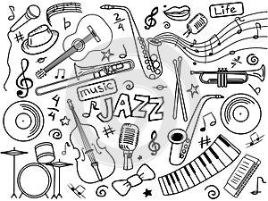 Jazz colorless set vector