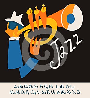 JAZZ concert music background Illustration with font