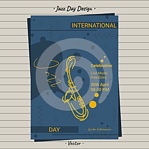 Jazz day, international jazz day music promo celebration sale ads flyer poster page post design