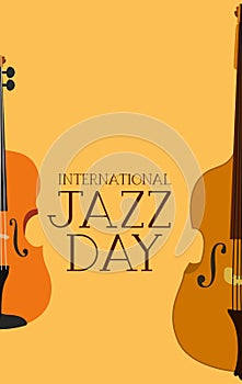 Jazz day poster with fiddles