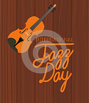 Jazz day poster with fiddles photo