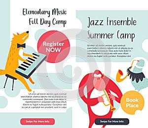 Jazz ensemble summer camp, elementary music banner