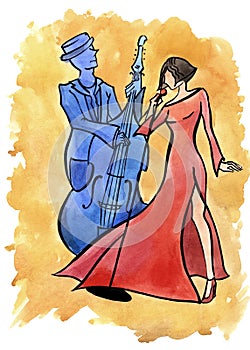 Jazz female singer and bassist